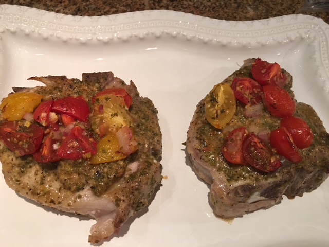 pork-chops-with-pesto-and-tomatoes