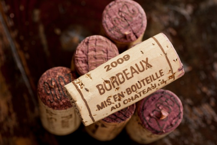 Bordeaux red wine bottle corks