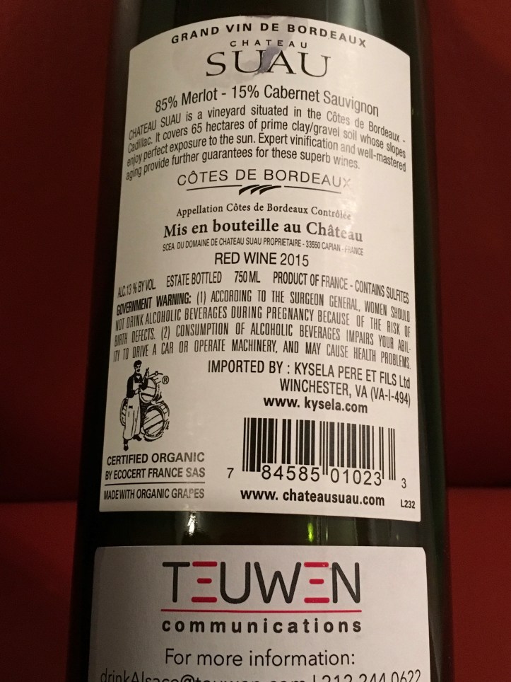 Suau Back Label