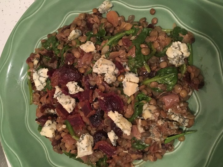 Puy Lentils with Bacon and Gorgonzola