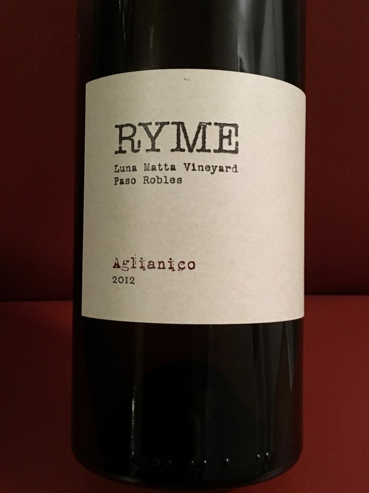 Ryme Aglianico Label