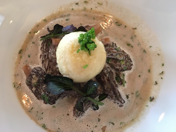 Course 2 Turkish Morels w Sherry Chervil and Semolina Dumpling