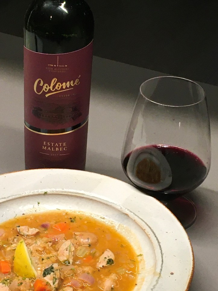 Estate Malbec with Lentil Soup